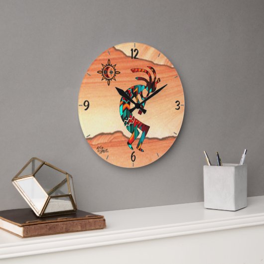 Horloge murale ronde Kokopelli Sud-Ouest (Bureau)