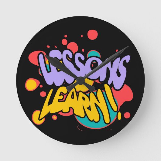 HORLOGE MURALE RONDE LEÇONS DE PEINTURE À DOMICILE (Recto)