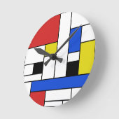Horloge murale ronde Mondrian Lines (Angle)