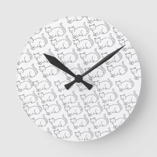 Horloge Murale Ronde Motif Chat Endormi Minimalist