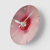 Horloge murale ronde (moyenne) à fleurs rose magiq (Angle)