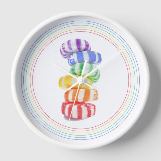 Horloge murale ronde RAINBOW CANDY (Recto)