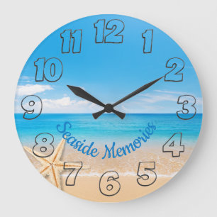 Horloge murale ronde Souvenirs de bord de mer