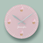 Horloge murale rose crème glacée crème personnalis