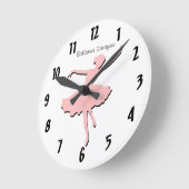 Horloge murale rose de Ballarina (Angle)
