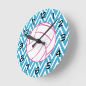 Horloge murale rose de motif de zigzag de Chevron (Angle)