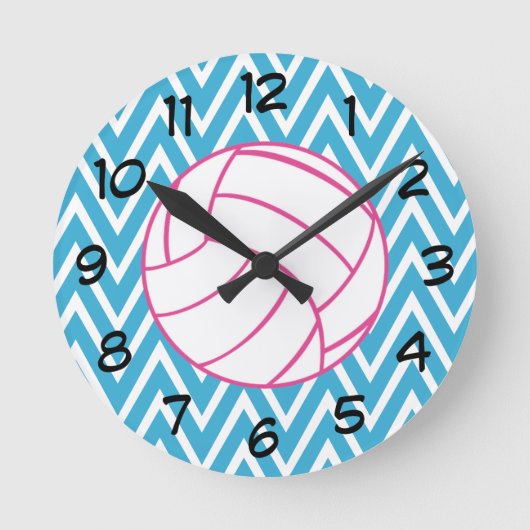 Horloge murale rose de motif de zigzag de Chevron (Recto)