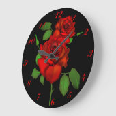 Horloge murale rose d'illustration rouge (Angle)