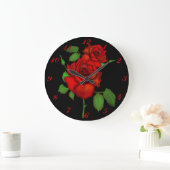 Horloge murale rose d'illustration rouge (Maison)