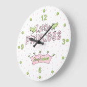 Horloge murale rose et verte de la princesse (Angle)