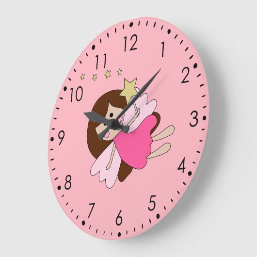 Horloge murale rose fée (Angle)