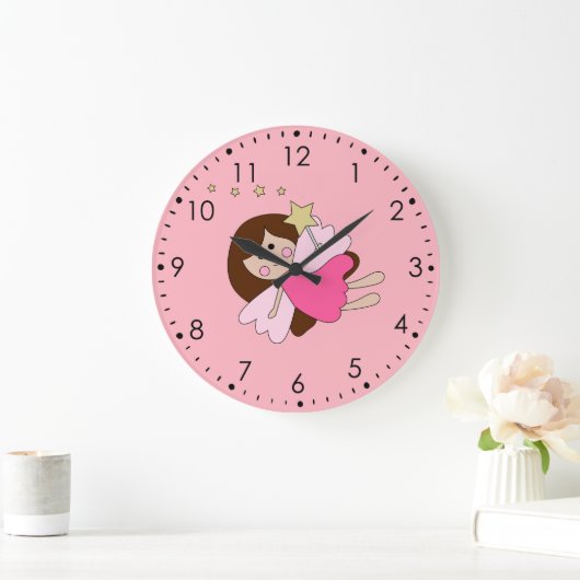 Horloge murale rose fée (Maison)