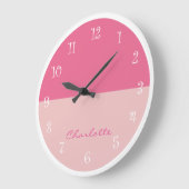 Horloge murale rose Fille (Angle)