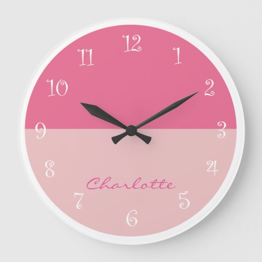 Horloge murale rose Fille (Recto)