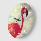 Horloge murale rose Flamant rose (Angle)