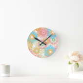 Horloge murale rose Fleur (Maison)