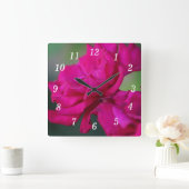 Horloge murale rose fleurie (Maison)