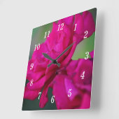 Horloge murale rose fleurie (Angle)