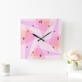 Horloge murale rose géométrique (Maison)