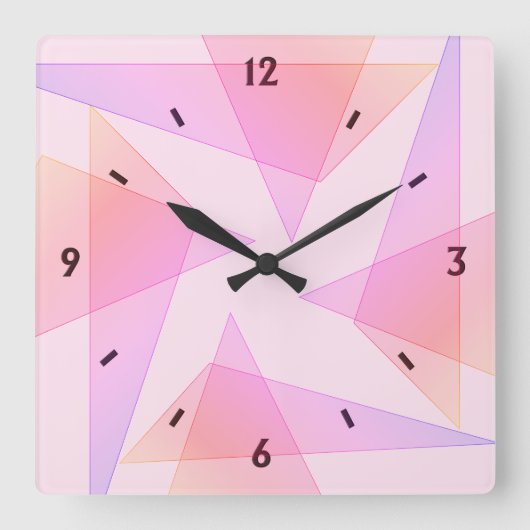 Horloge murale rose géométrique (Recto)