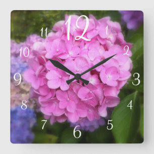 Horloge murale rose Hydrangea