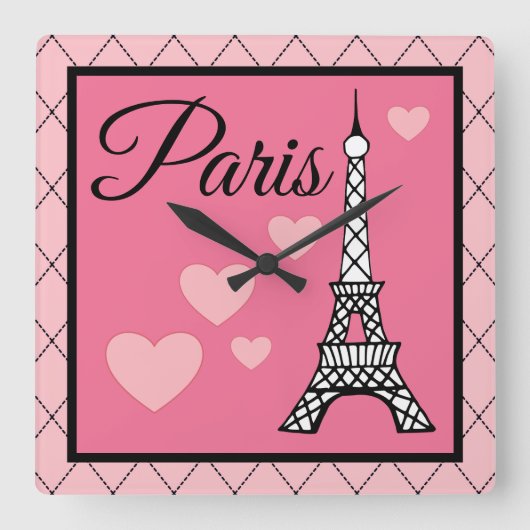 Horloge murale rose Paris (Recto)