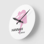 Horloge murale rose personnalisée (Angle)