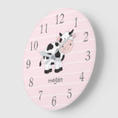 Horloge murale rose personnalisée de crèche de (Angle)