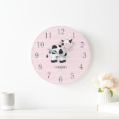 Horloge murale rose personnalisée de crèche de (Maison)