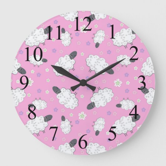 Horloge murale rose pour compter les moutons (Recto)