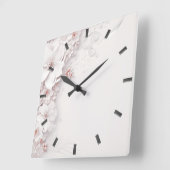 Horloge murale rose rose ivoire (Angle)
