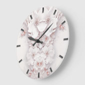 Horloge murale rose rose ivoire (Angle)