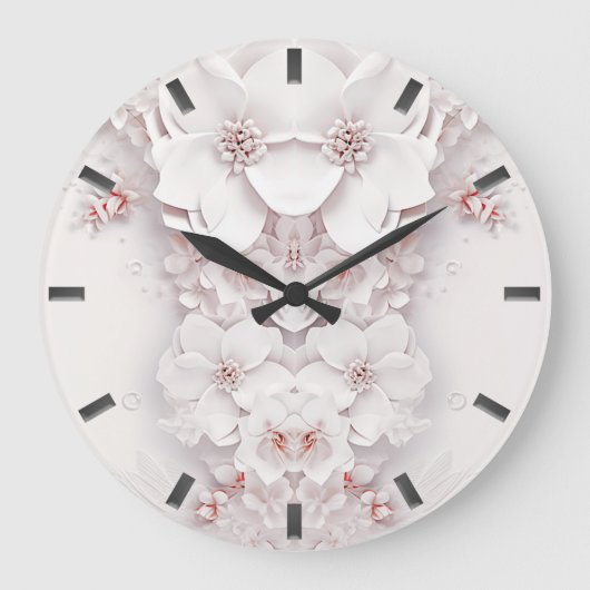 Horloge murale rose rose ivoire (Recto)