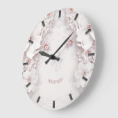 Horloge murale rose rose ivoire (Angle)