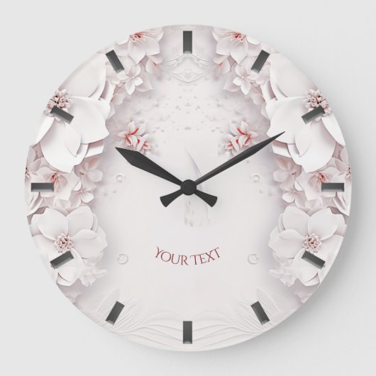 Horloge murale rose rose ivoire (Recto)