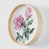 Horloge murale rose Roses (Angle)