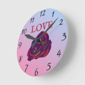 Horloge murale rose rouge (Angle)
