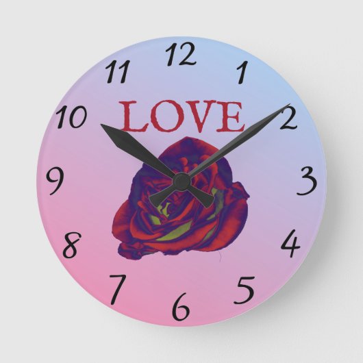 Horloge murale rose rouge (Recto)