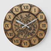 Horloge murale Rose sauvage rustique | Maison de f (Recto)