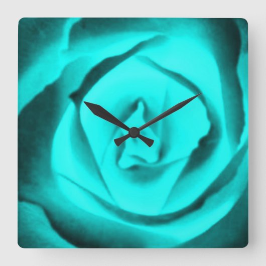 Horloge murale Rose turquoise (Recto)