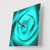 Horloge murale Rose turquoise (Angle)