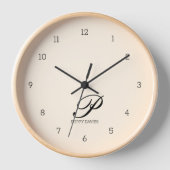 Horloge murale rose vierge monogramme (Recto)