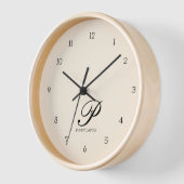 Horloge murale rose vierge monogramme (Angle)