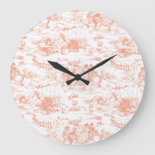 Horloge murale rose vintage de Toile de Français