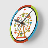 Horloge murale roue de manège de cirque (Angle)