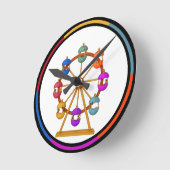 Horloge murale roue de manège de cirque (Angle)