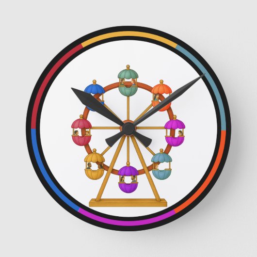 Horloge murale roue de manège de cirque (Recto)