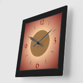 Horloge murale rouge/bronzée/jaune (Angle)