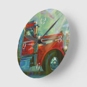 Horloge murale rouge d'art de camion de transport (Angle)