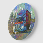 Horloge murale rouge de camion de transport lourd (Angle)